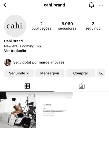 Perfil de marca de aluna no Instagram